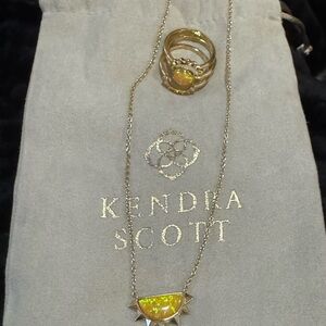 Kendra Scott Gold Necklace with Yellow Pendant